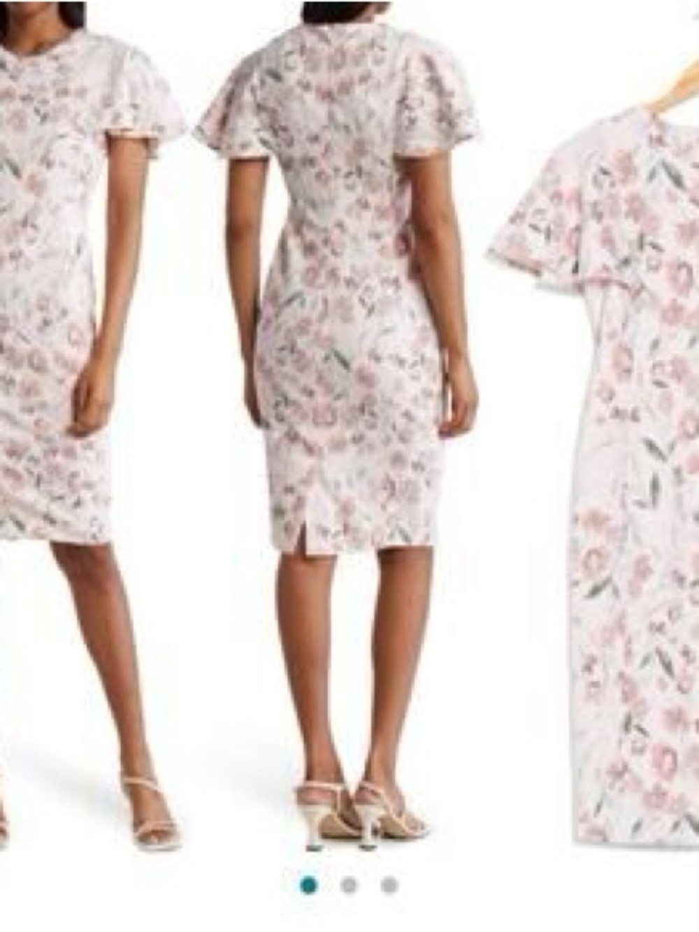 Calvin Klein Pink Floral Midi Sheath Dress